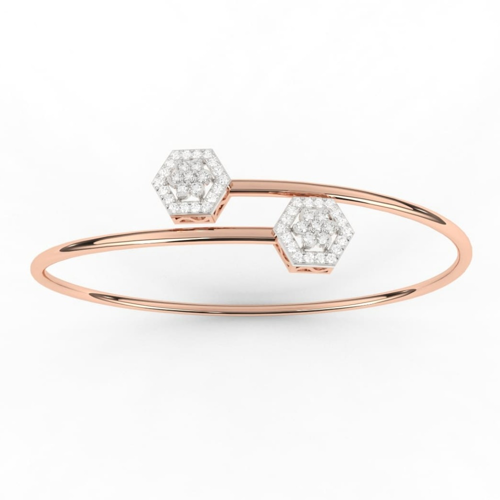 Hexagon Bypass Style Lab Grown Diamond Bracelet