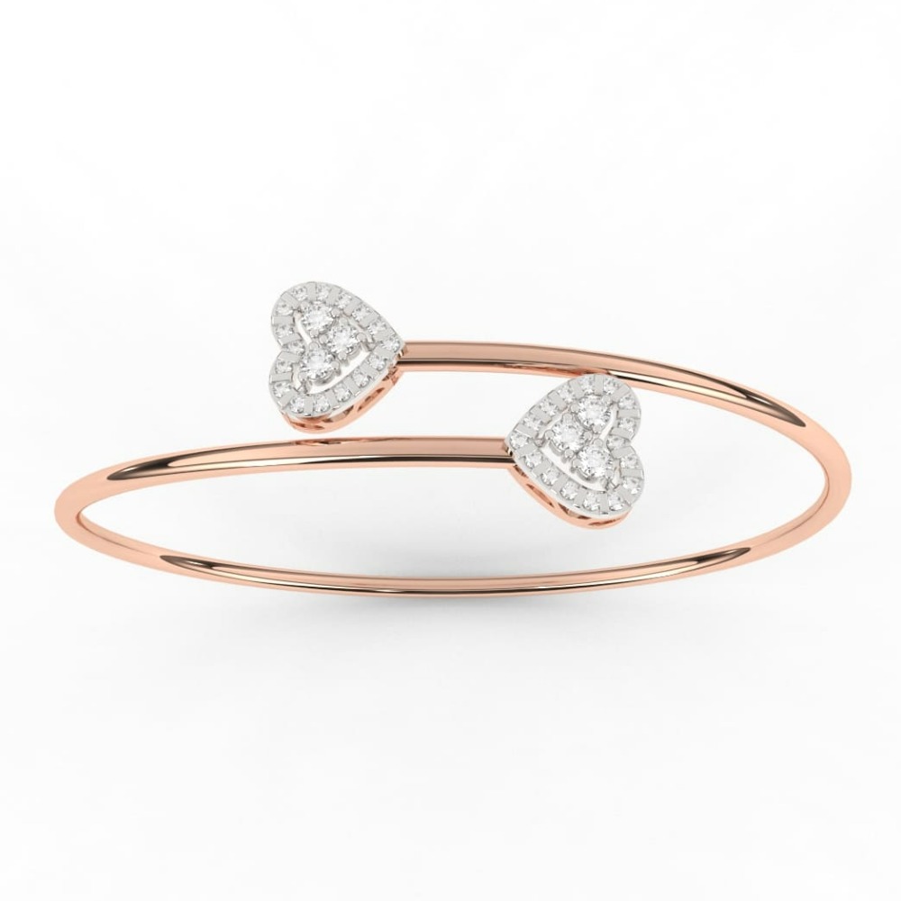 Heart Shaped Open Cuff Flexible Bypass Bracelet