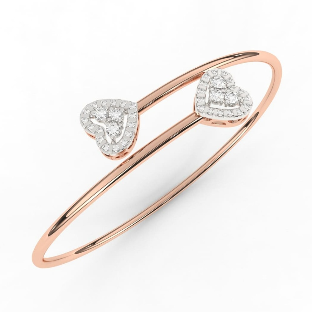 Heart Shaped Open Cuff Flexible Bypass Bracelet