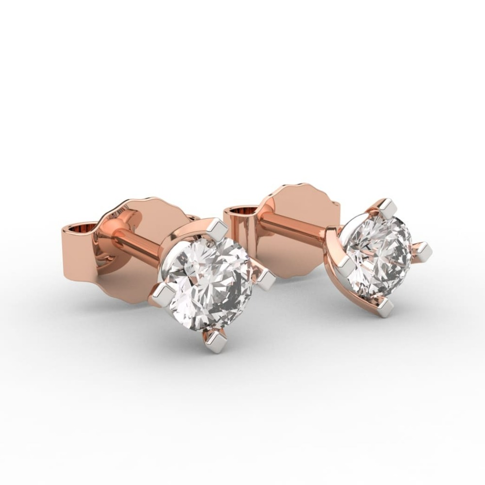 Solitaire Brilliant Diamond Stud Earrings