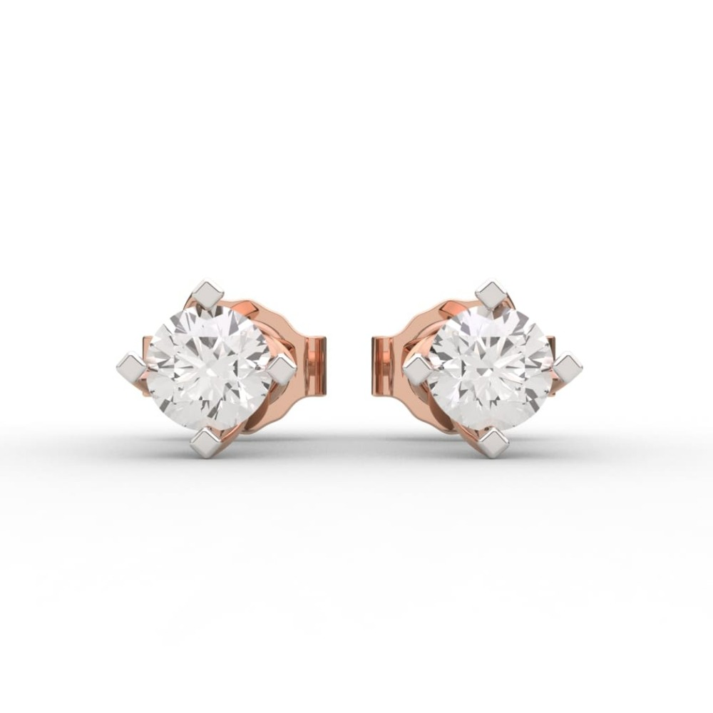 Solitaire Brilliant Diamond Stud Earrings
