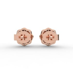 Art Deco Floral Style Stud Diamond Earrings