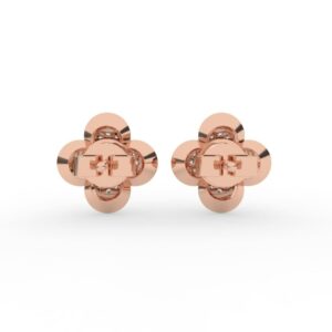 Solitaire Floral Lab Grown Diamond Stud Earrings