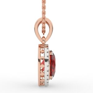 Oval Glimmer With Ruby Pendant