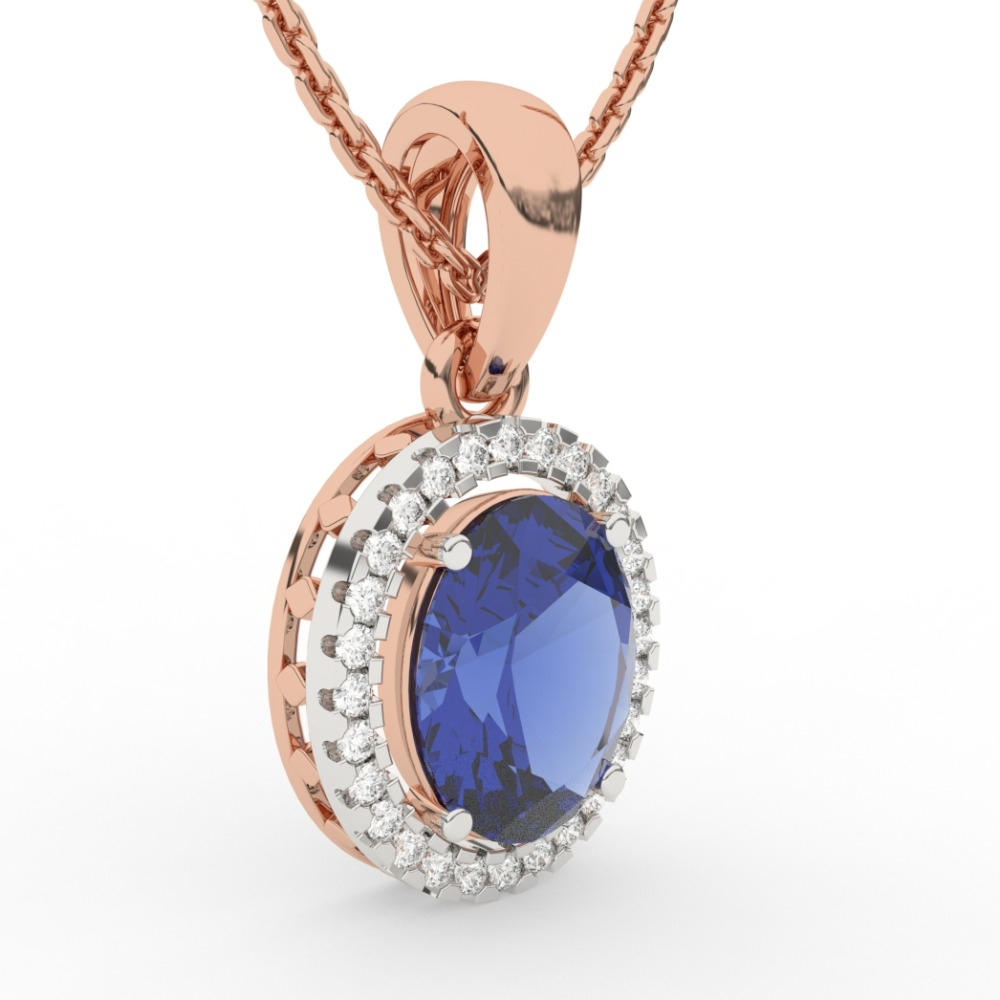 Classy Oval Halo Sapphire Gem
