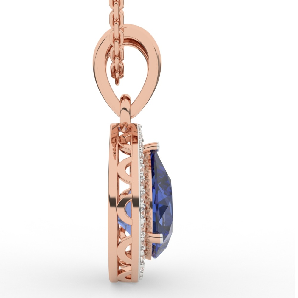 Blue Sapphire Blooming Pendant