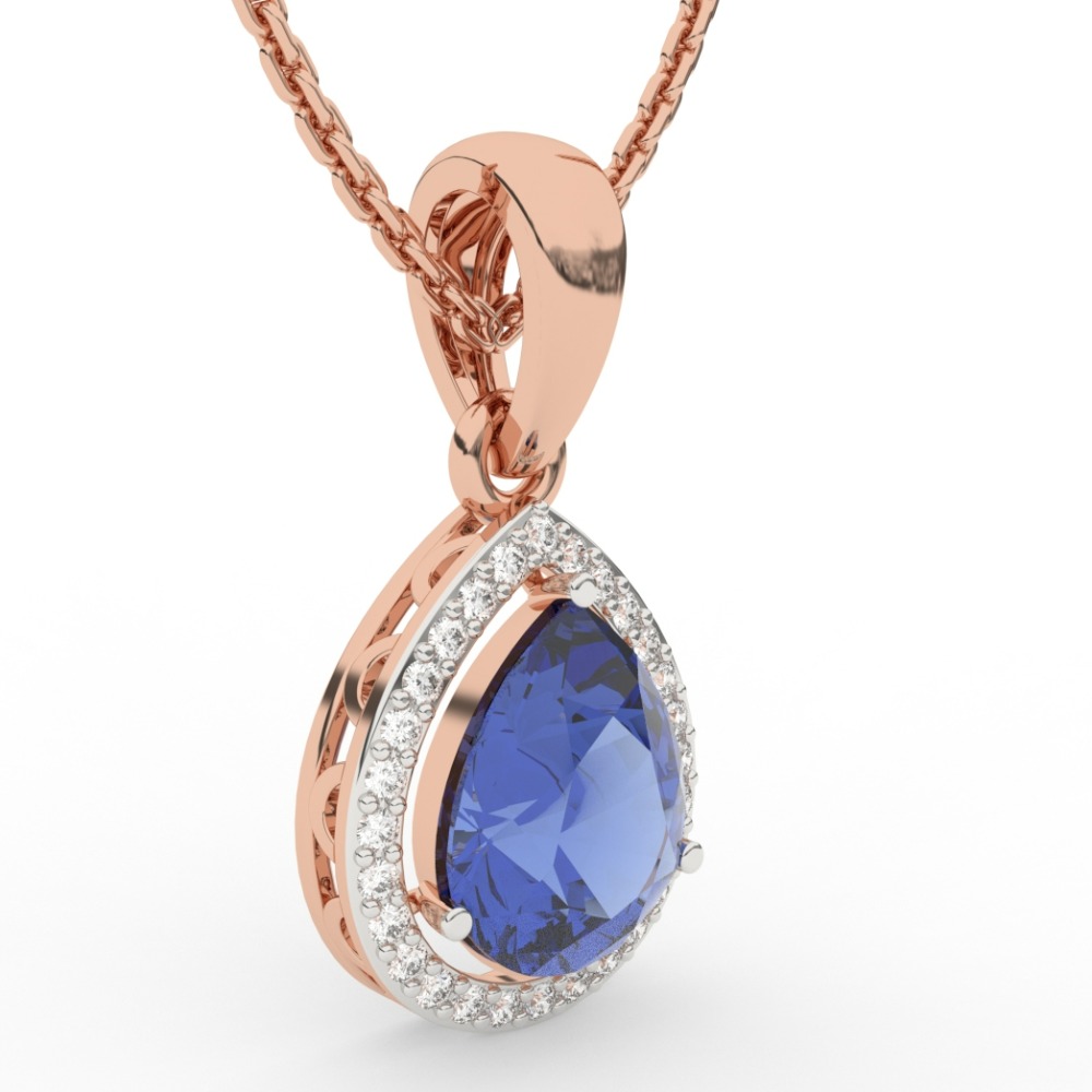 Blue Sapphire Blooming Pendant