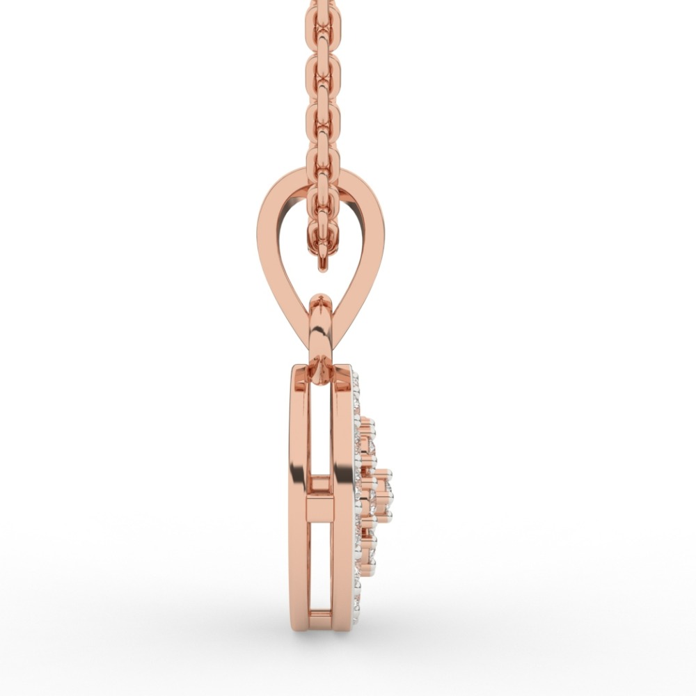 Solitaire Halo Diamond Pendant