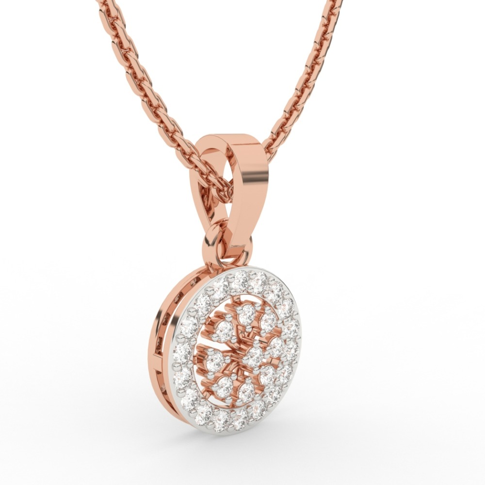 Solitaire Halo Diamond Pendant