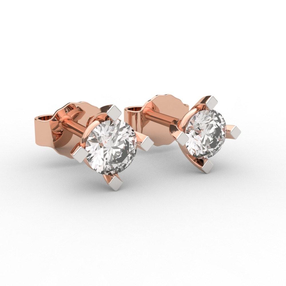 Four Prong Solitaire Earrings