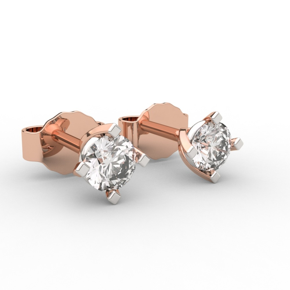 Simple Solitaire Stud Earrings