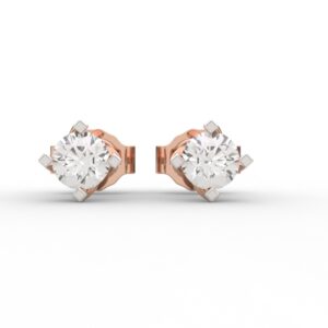 Simple Solitaire Stud Earrings