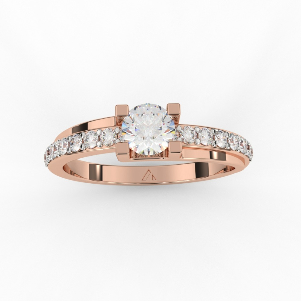 Glitter Diamond Solitaire Bridal Ring
