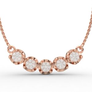 Elegant Solid Gold And Diamond Pendant Set