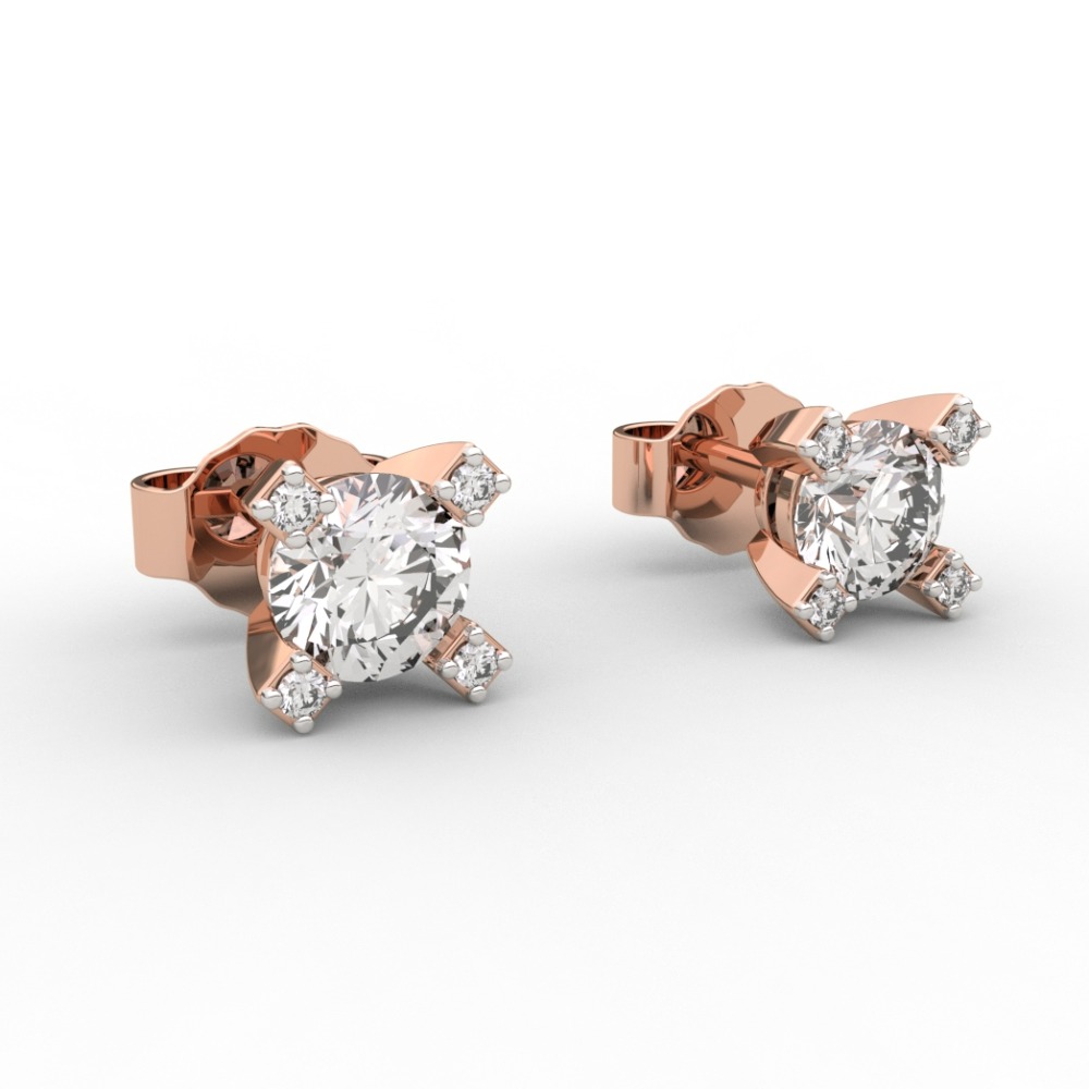 Spiral Spotting Simple Diamond Earring