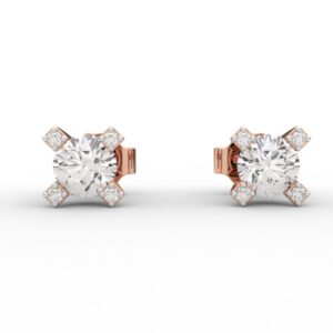 Spiral Spotting Simple Diamond Earring