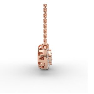 Three Halo Unique Diamond Pendant Set