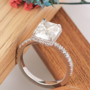 2.89ct Radiant Moissanite Lovely Diamond Ring