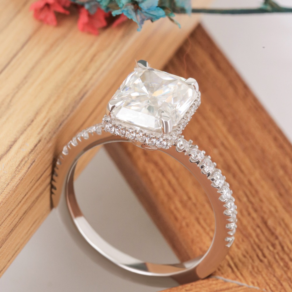 2.89ct Radiant Moissanite Lovely Diamond Ring