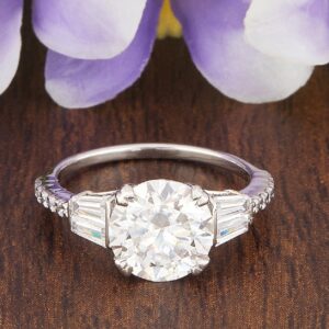 1.89ct Round Moissanite Diamond Ring for Girls