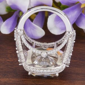 10.43ct Cushion Cut Moissanite Diamond Ring for Wedding