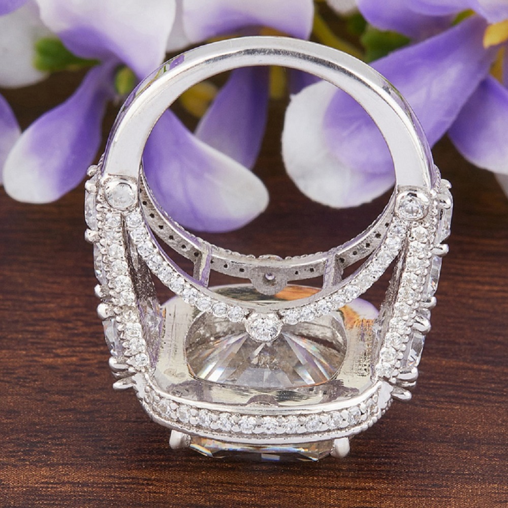 10.43ct Cushion Cut Moissanite Diamond Ring for Wedding