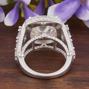 10.43ct Cushion Cut Moissanite Diamond Ring for Wedding