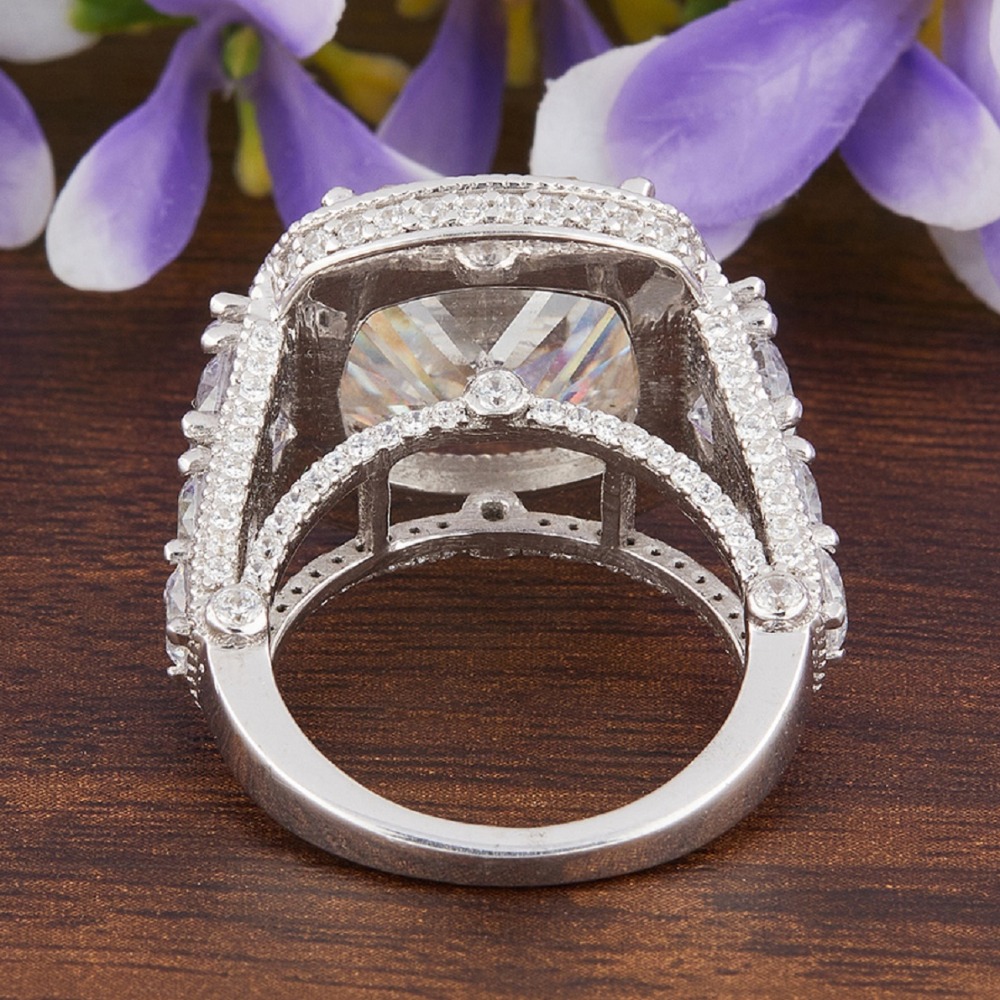 10.43ct Cushion Cut Moissanite Diamond Ring for Wedding