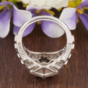 1.205ct Round Moissanite Silver Ring for Gift