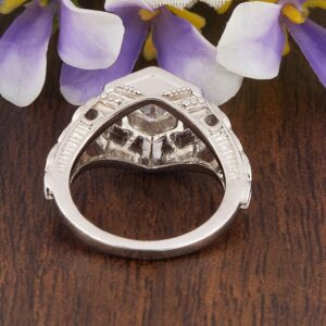 1.205ct Round Moissanite Silver Ring for Gift