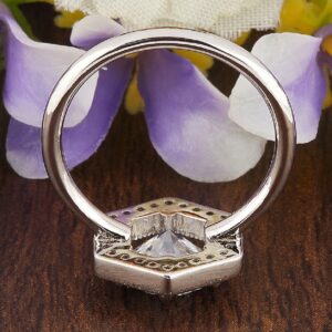 1.76ct Round Moissanite Ring in hexagonal Shape