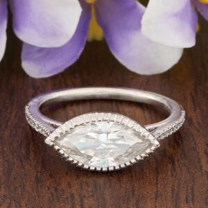1.54ct Marquise Moissanite Diamond Ring