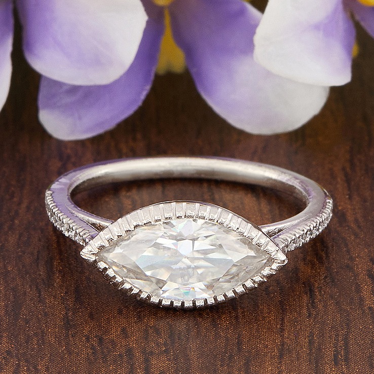 1.54ct Marquise Moissanite Diamond Ring