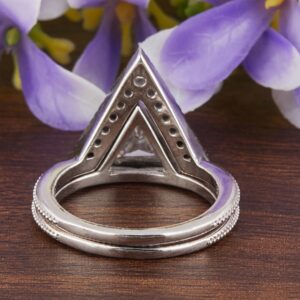 Triangle Moissanite Fancy Ring in Silver