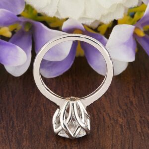 solitaire Moissanite Diamond Ring in Silver