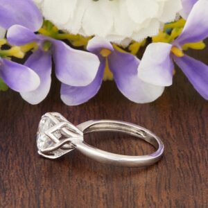 solitaire Moissanite Diamond Ring in Silver