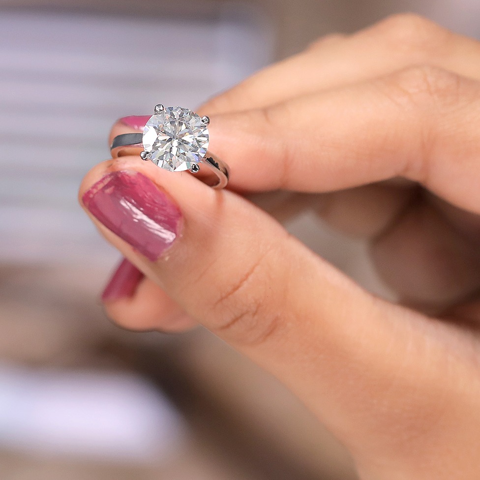 2.60ct Round Moissanite Silver Ring for valentine Gift