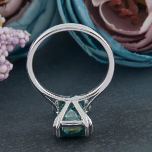5.65ct Blue Criss Cut Moissanite Ring For Gift
