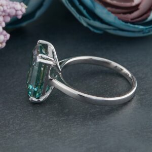 5.65ct Blue Criss Cut Moissanite Ring For Gift