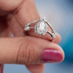 1.37ct Marquise Moissanite Ring in Silver