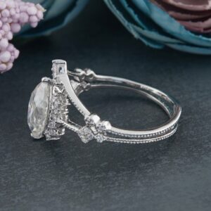 1.37ct Marquise Moissanite Ring in Silver