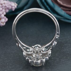 2.30ct Oval Moissanite Vintage Diamond Ring