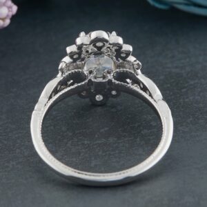 2.30ct Oval Moissanite Vintage Diamond Ring