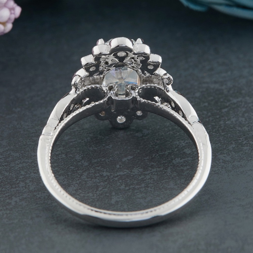 2.30ct Oval Moissanite Vintage Diamond Ring