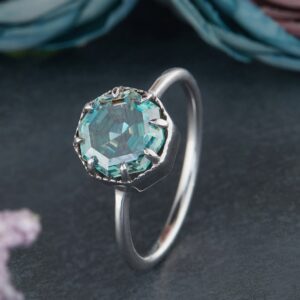 Octagon Moissanite Diamond Ring for Women's