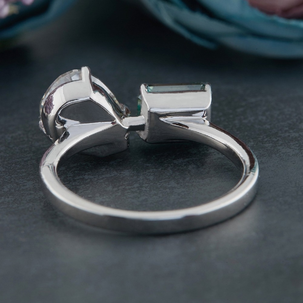 Pears and Emerald Moissanite Ring for Girls