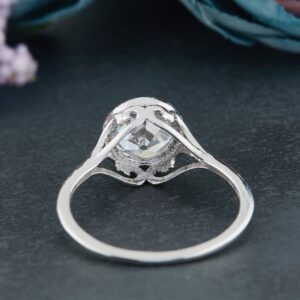 Moissanite diamond ring in silver