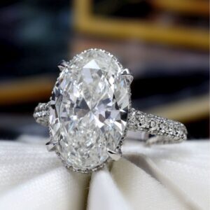 White Gold Oval Shape Diamond Ring