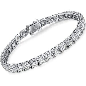 18K White Gold Plated CZ Tennis Bracelet