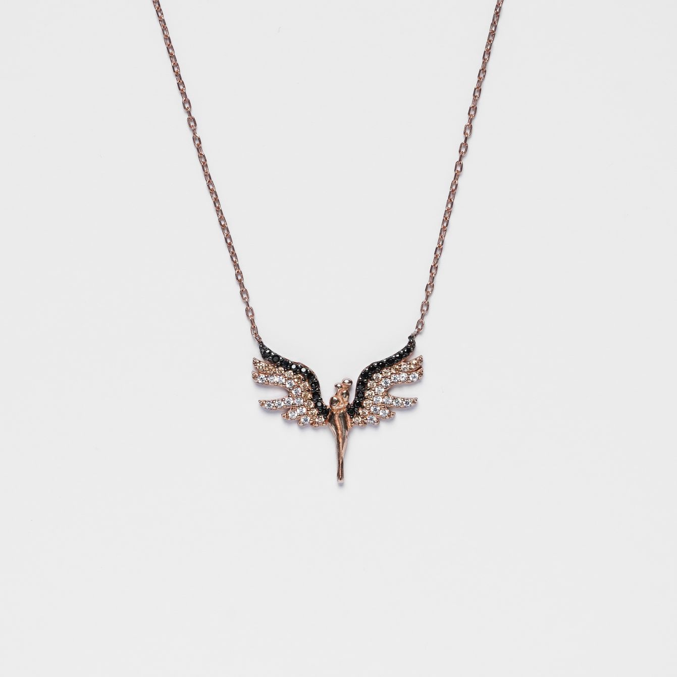 Rositaa Rose Gold Flying Wings Chain Pendant